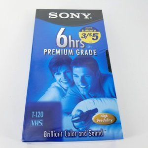 Sony VHS T-120 VL 246m Video Movie Cassette Tape 6 Hours Premium Grade New